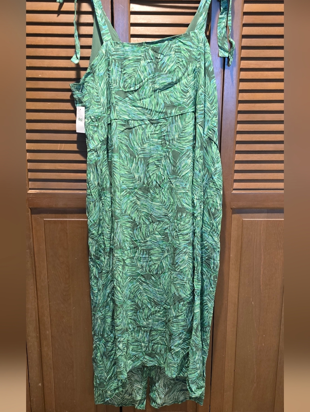NWT Dip Green Tropical Palm Print Maxi Dress - Size 1X - Picture 12 of 16